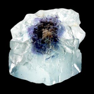 Okorusu fluorite cube, blue green fluorite with dark core, raw namibian fluorite crystal, small fluorite cluster, gift for collector