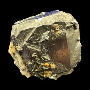 Pyrite crystal with calcite, raw metallic crystal cluster, natural crystal for collectors, healing crystal, display mineral specimen