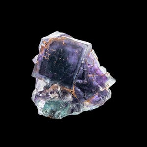 Miniature fluorite crystal cluster from okorusu mine, namibia, violet and green fluorite, cubic raw fluorite, natural collectors mineral