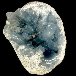 Large blue celestite geode from madagascar natural crystal cluster raw crystal cave blue crystal cluster for home or meditation