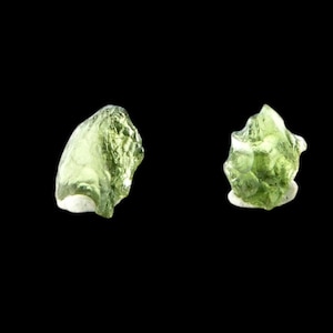 Raw moldavite crystals from czech republic, green tektite mini set, natural moldavite lot, authentic impact glass specimens
