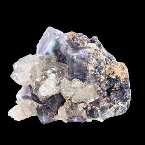 Fluorite cluster with calcite natural fluorite crystal green purple cubic fluorite specimen okorusu namibia mineral specimen