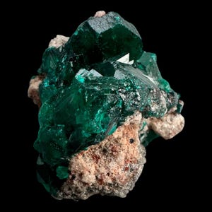 Dioptase crystal on matrix, congo mineral specimen, raw dioptase cluster, collector crystal, dioptase for sale, heart chakra healing