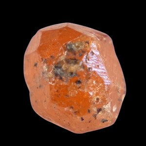 Natural orange spessartine garnet crystal from tanzania, raw garnet specimen for collectors, vivid orange mineral for display image 4