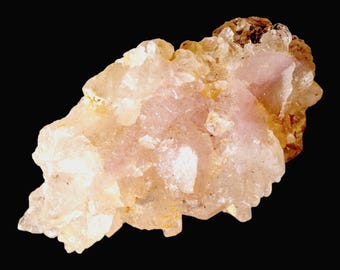 Amas de quartz rose cristallisé, Canga Rosa Brésil, cristal de quartz rose pâle, spécimen de quartz rose brut, présentoir minéral pour collectionneurs