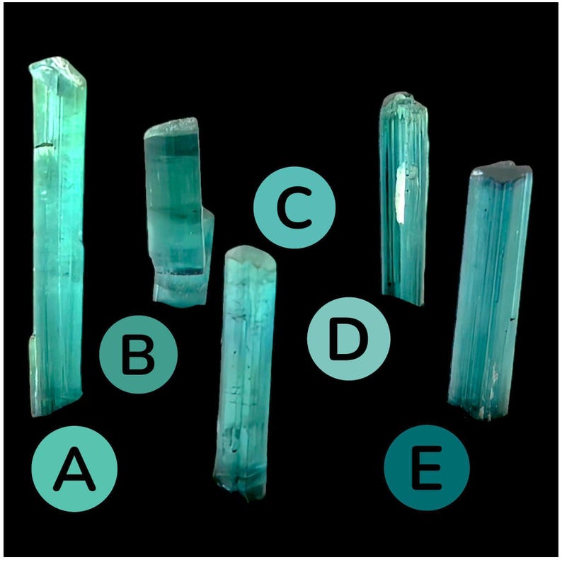 Cristal de turmalina azul natural, turmalina en bruto para la fabricación de joyas, cristal para engarzar en alambre para diseños de colgantes imagen 2