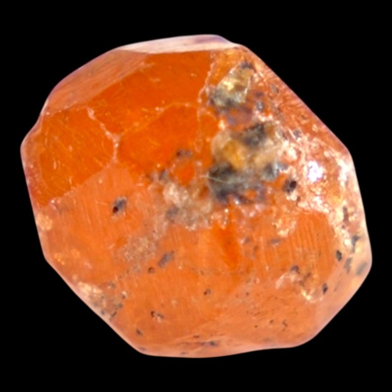 Natural orange spessartine garnet crystal from tanzania, raw garnet specimen for collectors, vivid orange mineral for display image 6