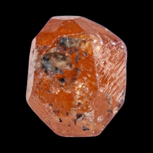 Natural orange spessartine garnet crystal from tanzania, raw garnet specimen for collectors, vivid orange mineral for display image 1