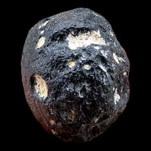 Black tektite rizalite from philippines, natural meteorite glass specimen, rare australasian tektite collectible mineral