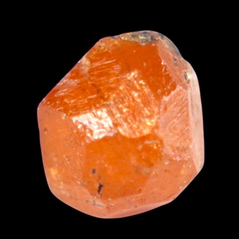 Natural orange spessartine garnet crystal from tanzania, raw garnet specimen for collectors, vivid orange mineral for display image 7