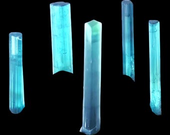 Cristal de turmalina azul de Afganistán, turmalina natural para la fabricación de joyas, colgante de alambre.