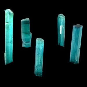 Cristal de turmalina azul natural, turmalina en bruto para la fabricación de joyas, cristal para engarzar en alambre para diseños de colgantes imagen 7