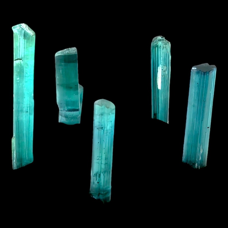 Cristal de turmalina azul natural, turmalina en bruto para la fabricación de joyas, cristal para engarzar en alambre para diseños de colgantes imagen 7