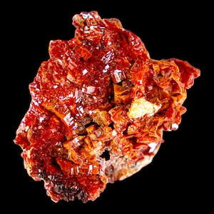 Vanadinite crystal cluster, red vanadinite on matrix from morocco, natural mineral specimen for collectors