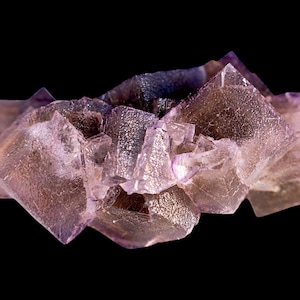 Purple fluorite with calcite, raw cubic crystal cluster, natural healing crystal, pakistani mineral specimen, display fluorite for shelf