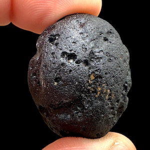 Black tektite rizalite from philippines, natural meteorite glass specimen, australasian tektite, collectible impact mineral