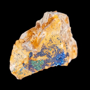 Spécimen de malachite azurite, minéral de cuivre de l&#39;Arizona, cristal d&#39;azurite vif sur matrice, roche naturelle des États-Unis, cadeau en cristal pour collectionneurs
