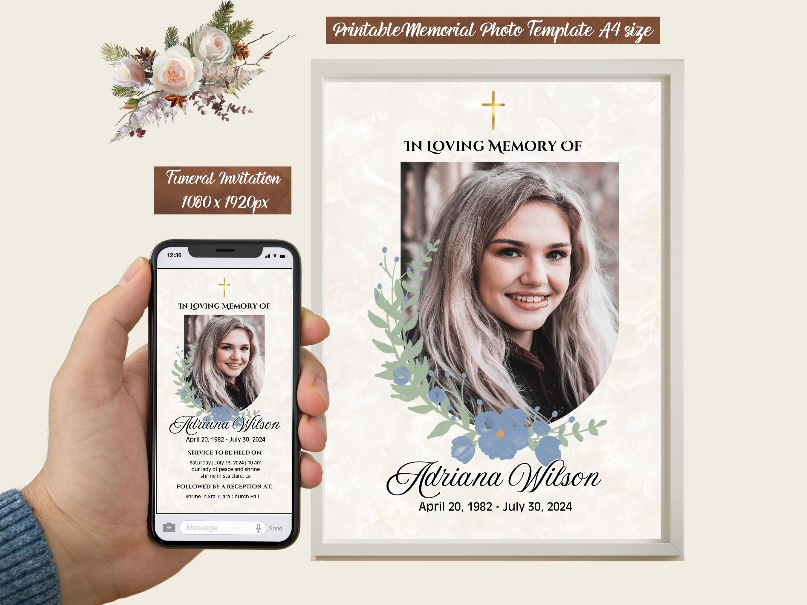 Memorial Announcement Instagram Template | Customizable Funeral