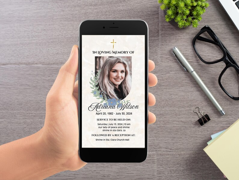 Memorial Announcement Instagram Template | Customizable Funeral ...