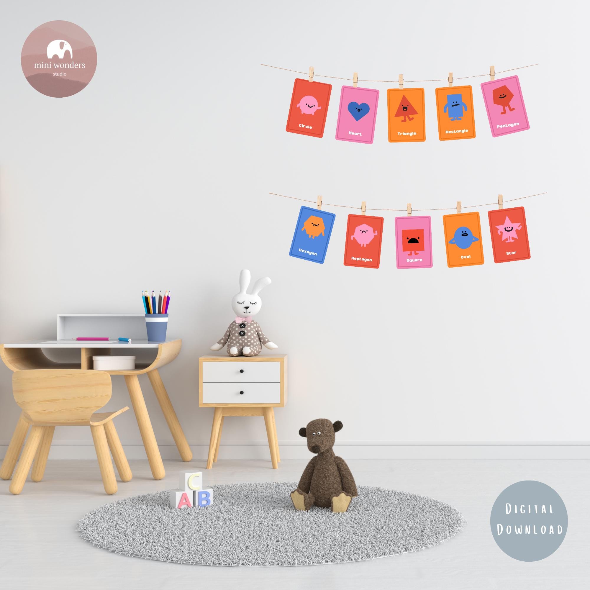 2D Shapes Flashcards for Kids - Fun Educational Printable Learning ...