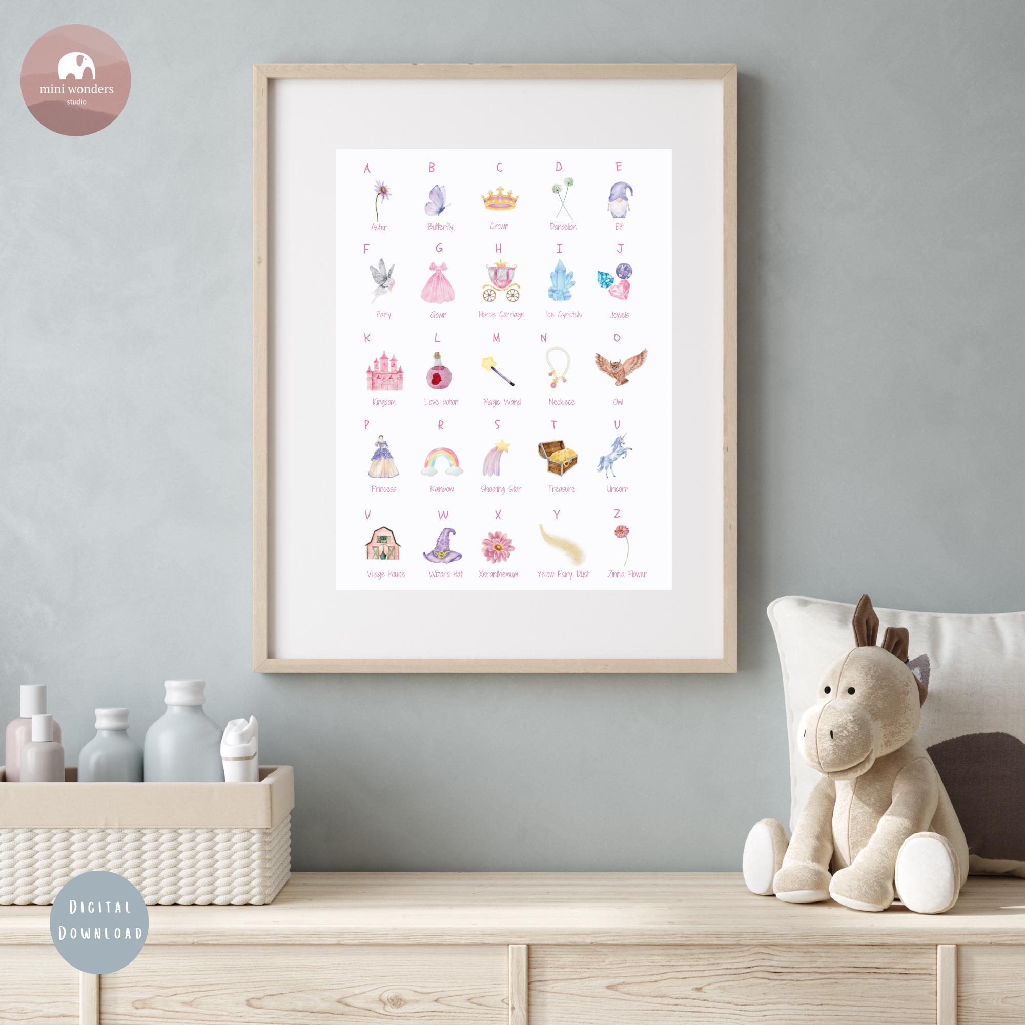 Magical A-Z Alphabet Poster | Fairy Tale Nursery Wall Art | Printable ...