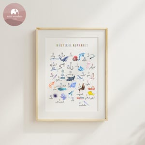 Nautical Alphabet Poster for Kids – A to Z Nursery Wall Art | Ocean-Themed Printable | Digital Download Educational ABC Chart