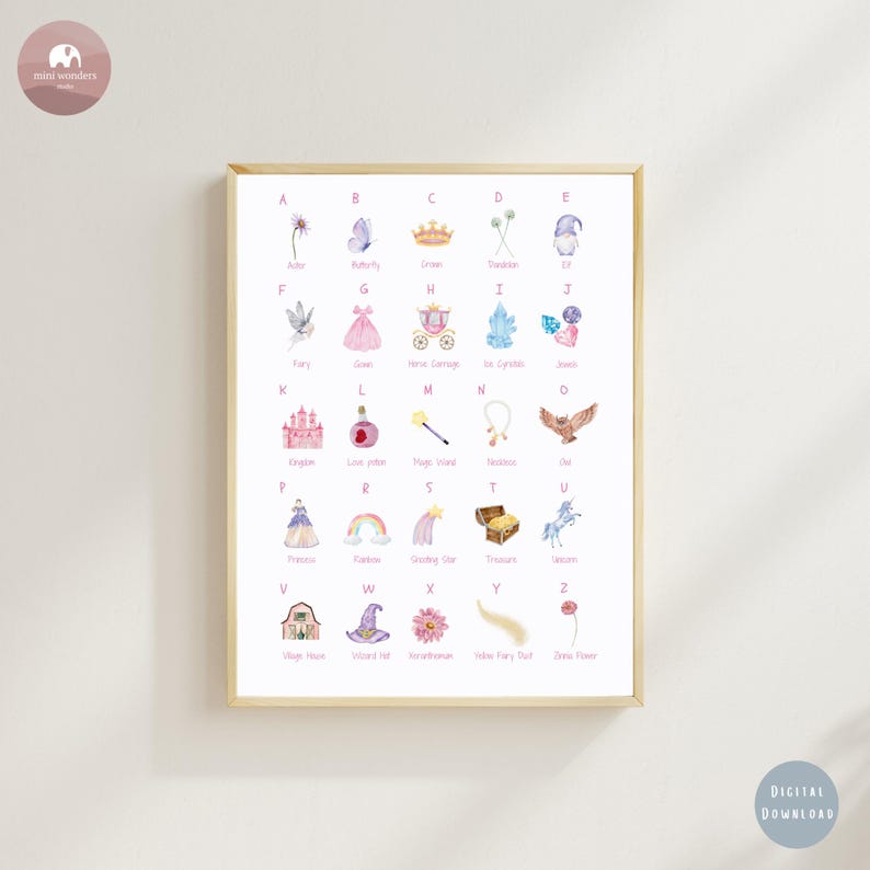 Magical A-Z Alphabet Poster | Fairy Tale Nursery Wall Art | Printable ...
