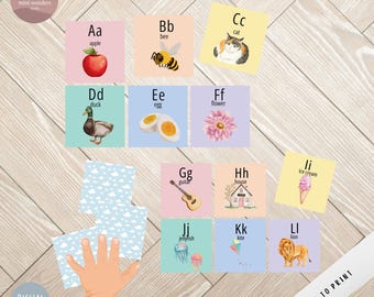 Printable Jumbo Size Alphabet Flash Cards for Kids | A-Z Letter Learning | Educational & Montessori Activity Digital Download