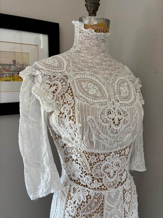 Antique Cotton Lawn and Irish Crochet Lace Gown