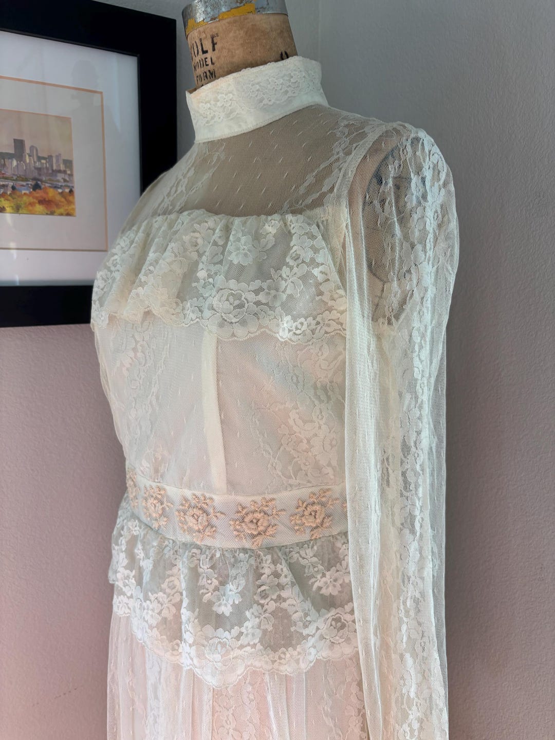 Vintage 1970's Gunne Sax Victorian Style Lace Dress - Etsy