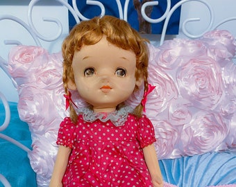 Vtg Rare Japan French Doll Large Sitting Big Eye Pose doll Little Girl