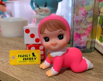 ggsdolls Finds: Retro Small Mini Rubber Toy Baby Doll in Pink or Yellow Your Choice