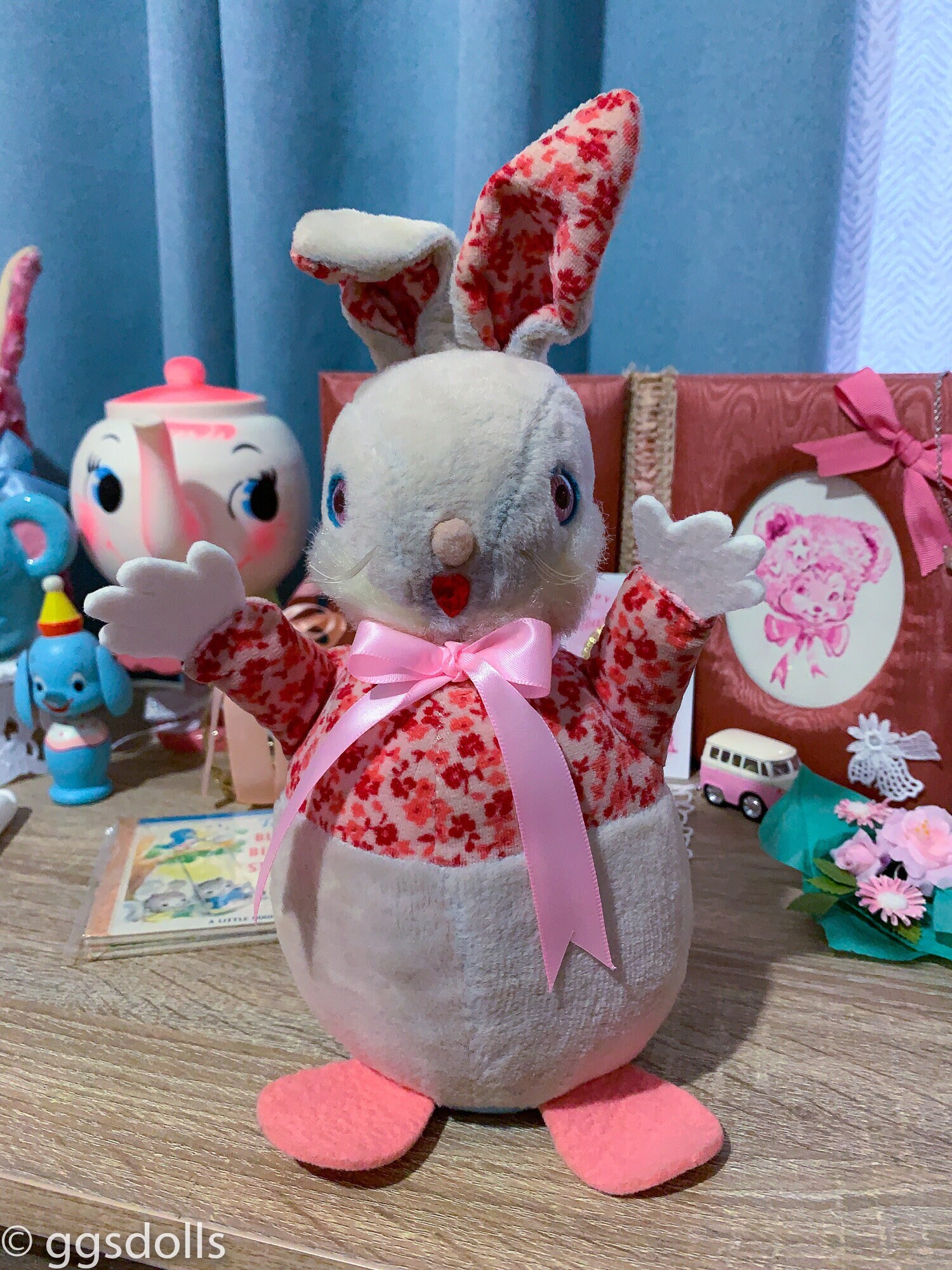 【1950s USA vintage】GUND ビンテージ　ぬいぐるみ うさぎ Vintage gund pink bunny - Etsy 日本