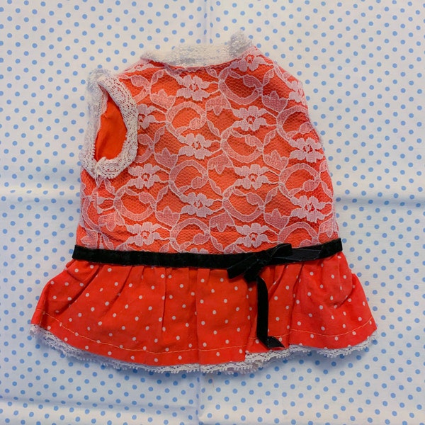 VTG Chatty Cathy Red Lace Mini Mod Doll Fashion Dress