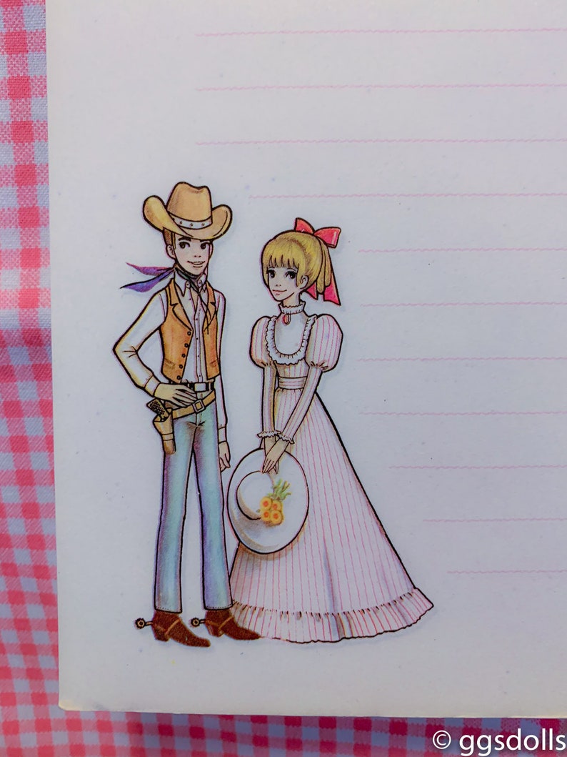VTG Rune Naito Anime Retro Cowboy N Girl Memo Pad