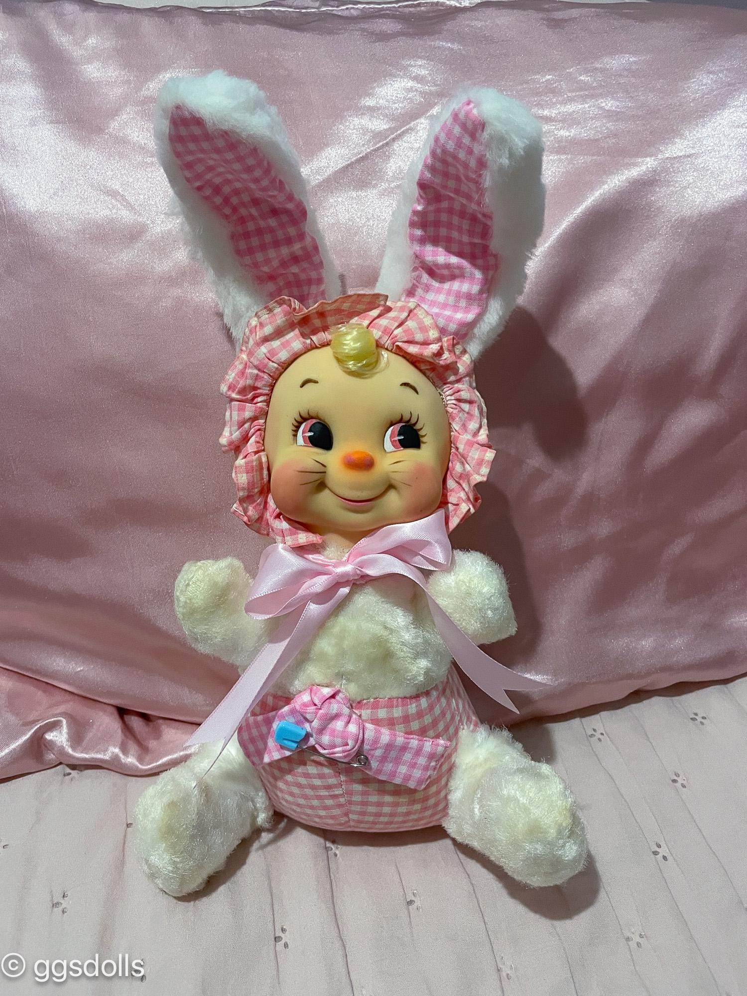 新春セール　ビンテージドール　ビンテージバニー　うさぎ ウサギ　レトロ　ピンク Vintage gund pink bunny - Etsy 日本