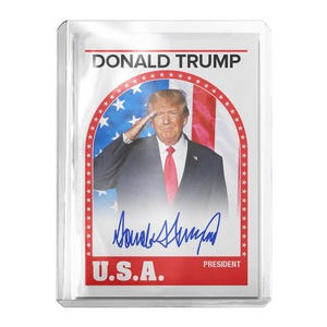 Custom President Donald Trump MAGA 1989 Hoops Style Facsimile Auto USA Novelty Basketball Trading Card Read Description