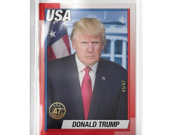 Custom Downtown Donald Trump USA Gem Mint 10 Trading Card – 2024, Card #47, McD New Design, 1/1
