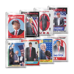 8 Pack President Donald Trump Custom Retro Style USA MAGA Novelty Baseball + Basketball Trading Card Read Descr.
