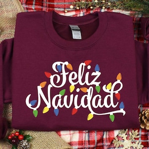 Feliz Navidad Shirt, Merry Christmas Shirt, Christmas lights Shirt, Feliz Navidad Famly Tee, Cute Family Shirt, Latino Christmas Shirt,