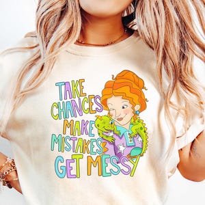 Take Chances Make Mistakes Get Messy Shirt, Fun Teacher Life Tee, New Teacher Gift, Ms Frizzle Magic School Bus T-Shirt,Motivational Teacher