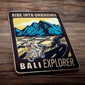 Bali Adventure Pin – Bali Scooter Ride Enamel Pin, Island Travel Souvenir Badge, Indonesia Explorer Keepsake Gift, Tropical Lapel Pin