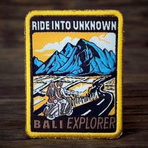 Bali Explorer Patch – Travel Adventure Badge, Bali Souvenir Patch, Scooter Journey Patch, Indonesia Outdoor Patch, Island Explorer Patch