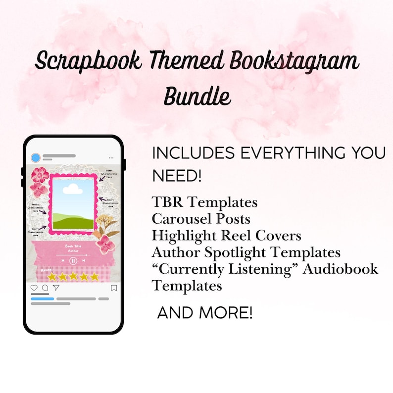 52 Scrapbook Themed Bookstagram Canva Templates for Instagram