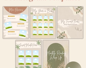 54 Minimalist Bookstagram Canva Templates | Beige Instagram Carousel Templates | TBR & Reading Content Bundle