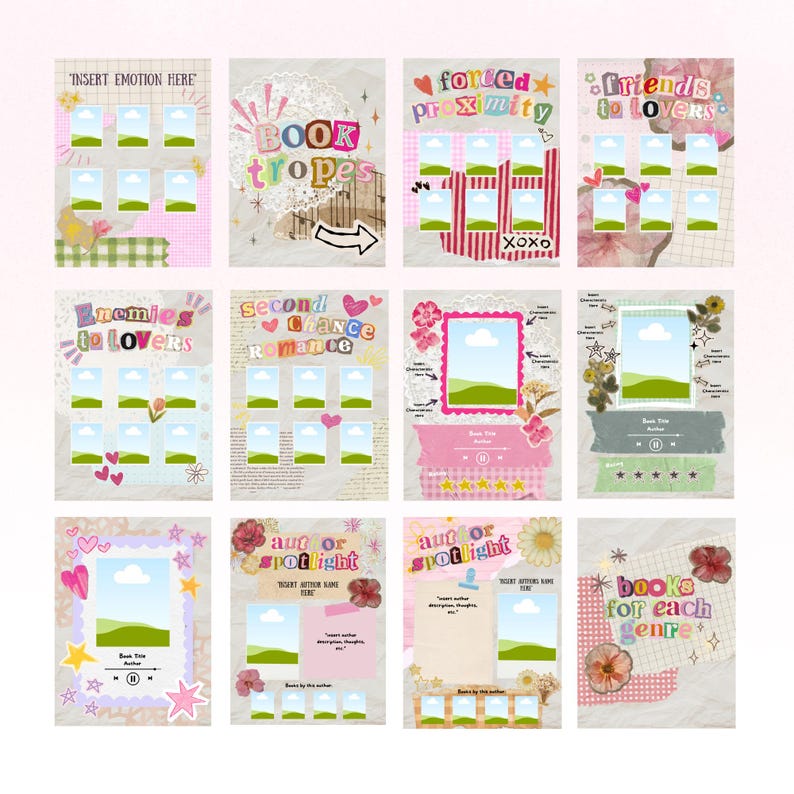 52 Scrapbook Themed Bookstagram Canva Templates for Instagram