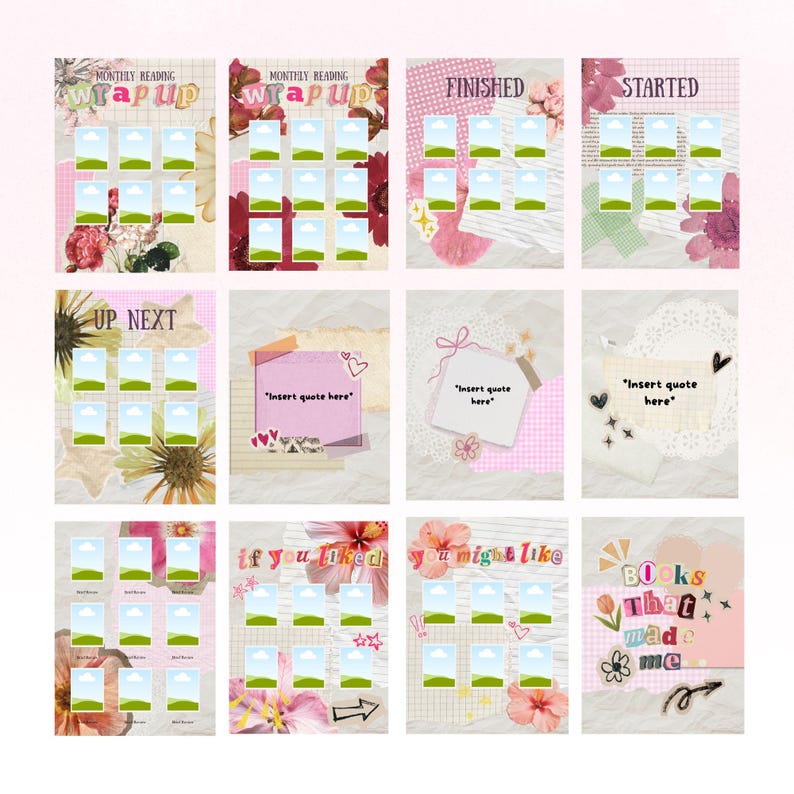 52 Scrapbook Themed Bookstagram Canva Templates for Instagram