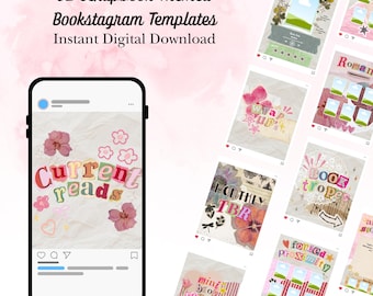 52 Scrapbook Themed Bookstagram Canva Templates for Instagram