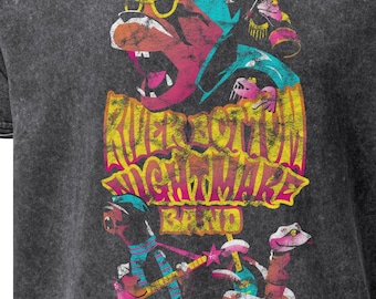River Bottom Nightmare Band Vintage Style Distressed Denim T-Shirt