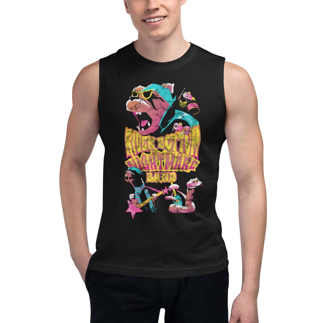 River Bottom Nightmare Band Emmet Otter Distressed Muscle Shirt Etsy
